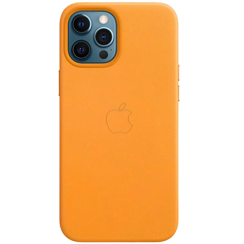 

Чехол Epik Leather Case AAA with MagSafe and Animation для Apple iPhone 12 Pro Max Кожаный California Poppy