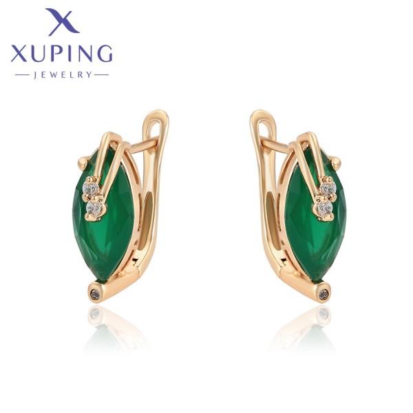 

Серьги Xuping с изумрудными фианитами позолота 18К 10005168