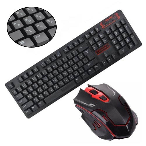 

Комплект клавиатура+мышь беспроводной, игровой, 104 клавиши, 1200dpi F&D HK6500. 42636