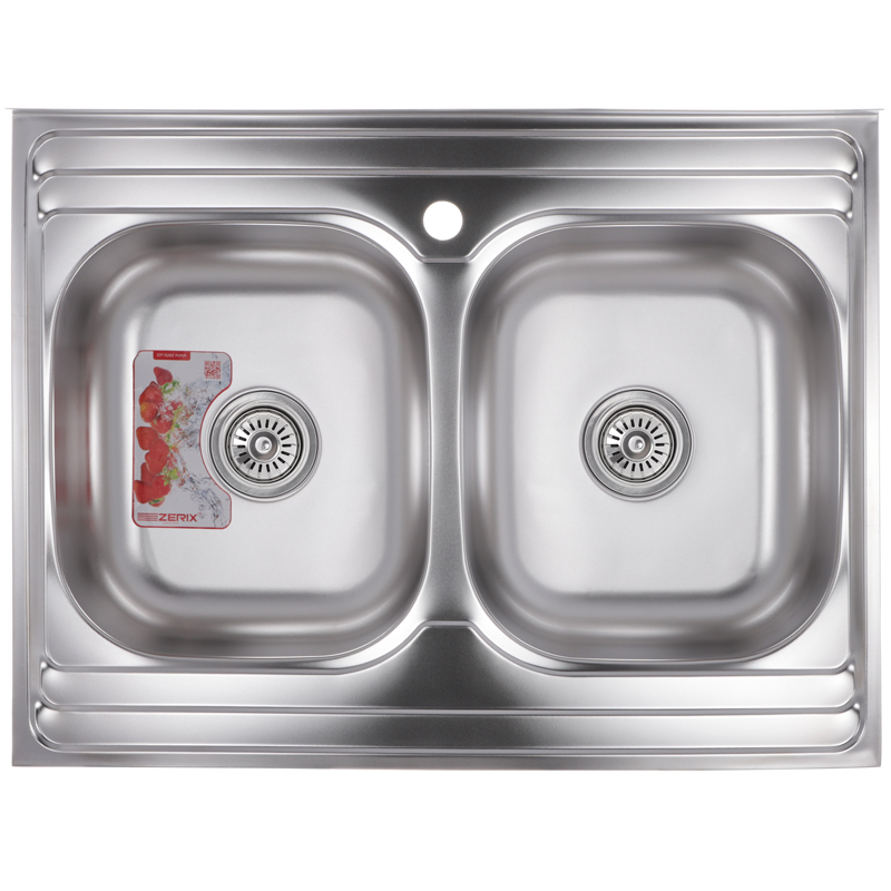 

Мойка кухонная ZERIX Z8060B-08-180MD DOUBLE (micro decor) (ZS0611)
