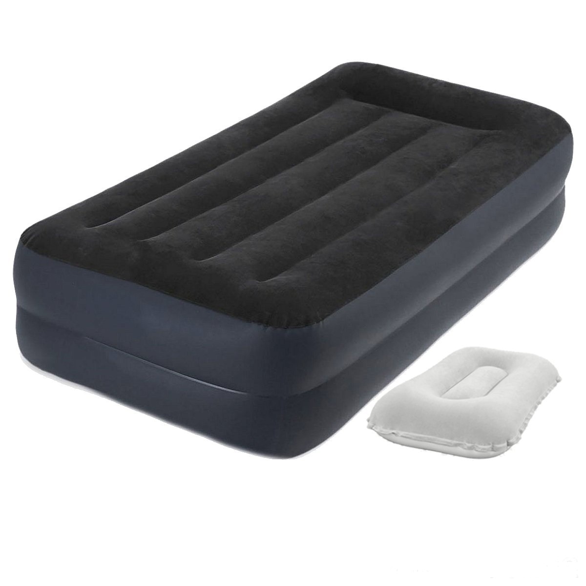 

Новинка 2020 года! Односпальная надувная кровать Intex 64122-3 Pillow Rest Raised Bed со встроенным электронасосом, подушкой 99 x 191 x 42 см Черная (RT-64122-3)