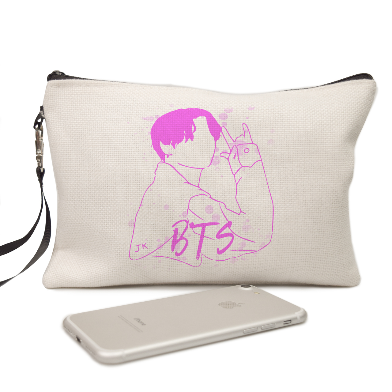 

Косметичка из натуральной ткани Чон Джонгук БТС (Jungkook BTS) Молочный (34407-3277)