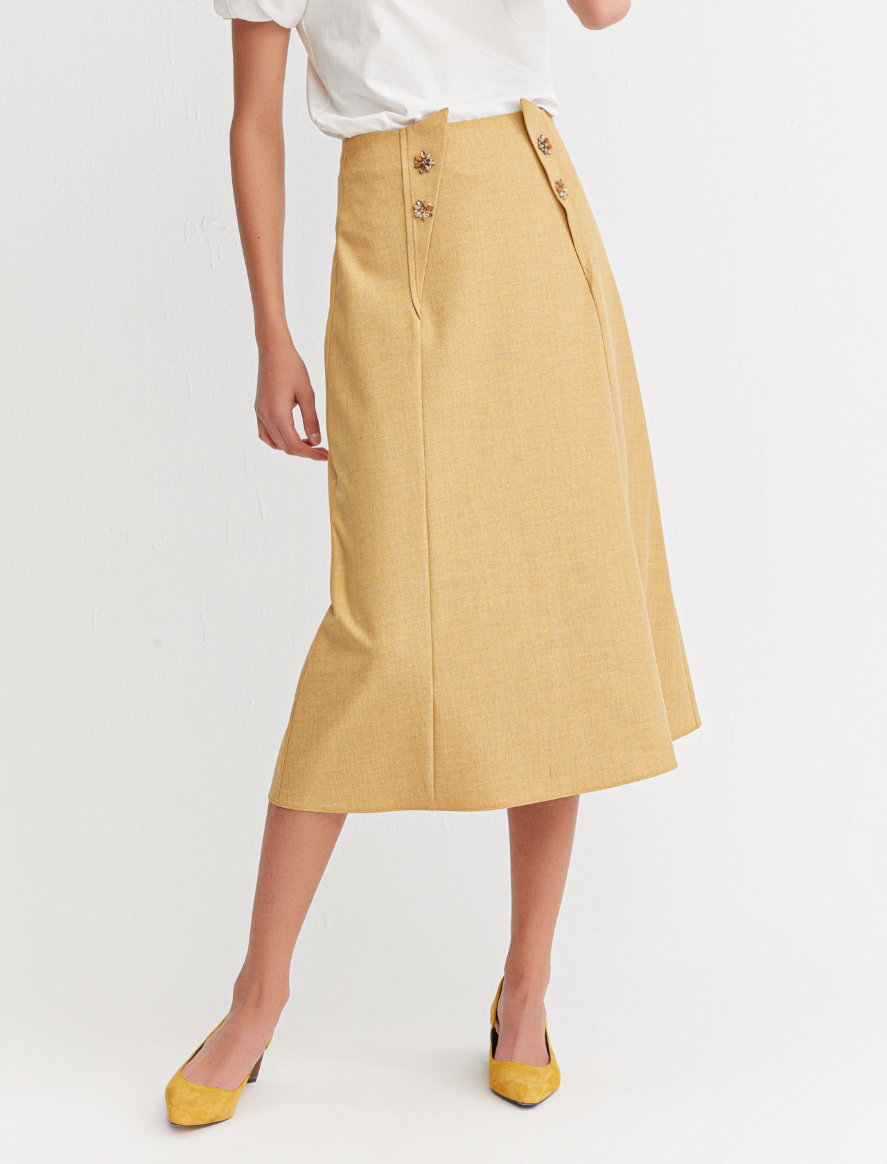 

Женская юбка BGN миди 40 желтая 20204008469