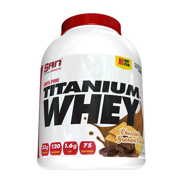 

Сывороточный протеин изолят SAN 100% Pure Titanium Whey 2270 грамм Шоколадный крекер