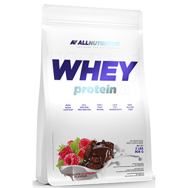 

Сывороточный протеин концентрат AllNutrition Whey Protein 900 грамм Шоколад Малина