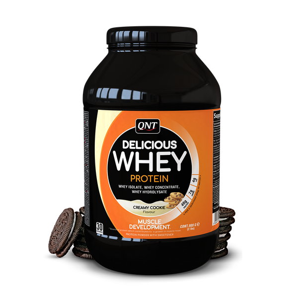 

Сывороточный протеин изолят QNT Delicious Whey protein 908 грамм Печенье с кремом