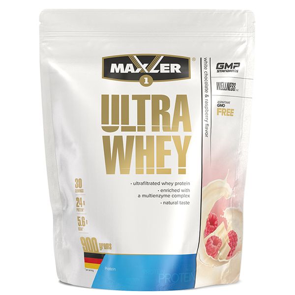 

Сывороточный протеин концентрат Maxler Ultra Whey 900 грамм Белый Шоколад малина