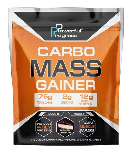 

Гейнер для набора массы Powerful Progress Carbo Mass Gainer 2000 грамм Ягодный Чизкейк