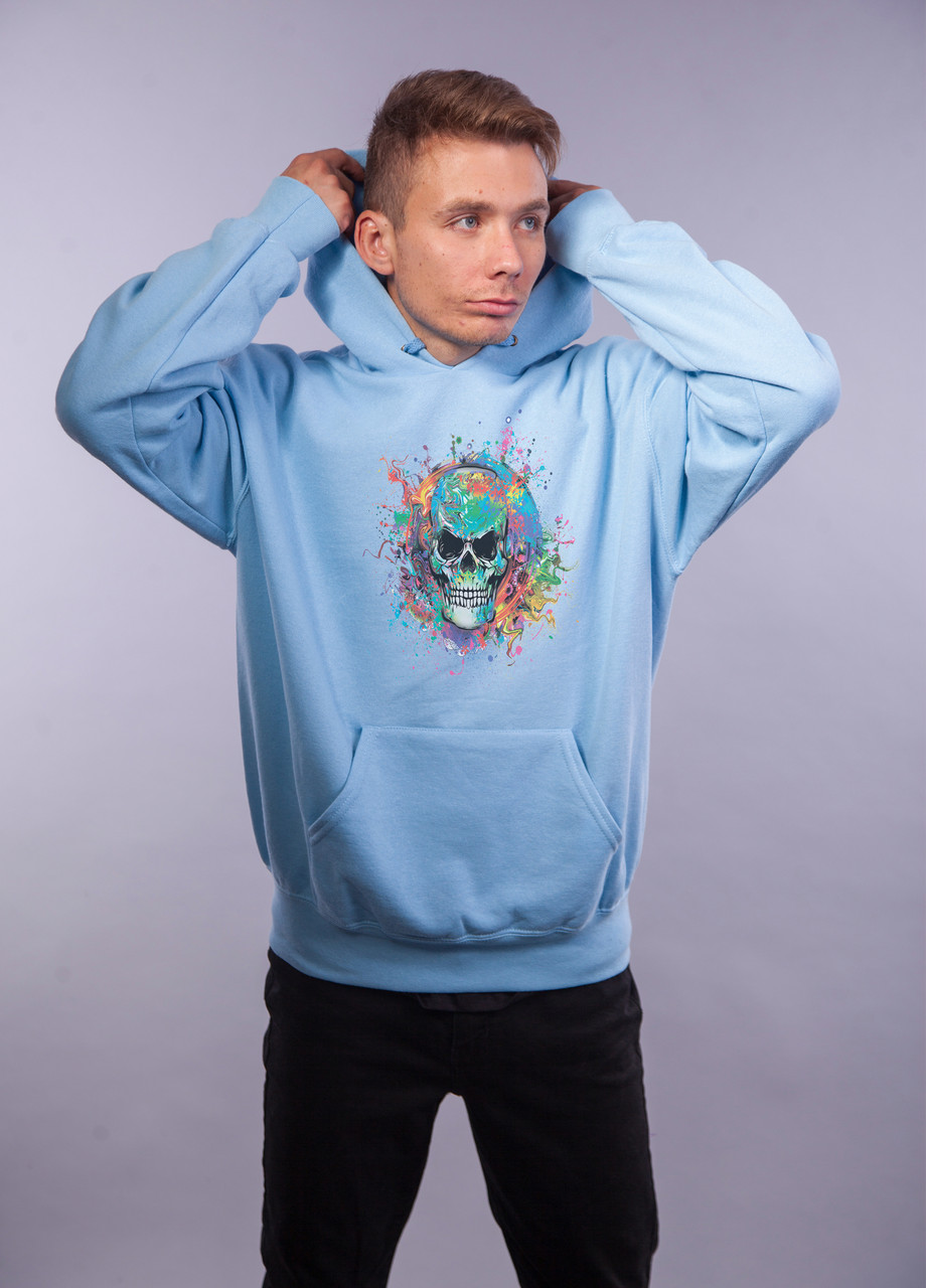 

Толстовка голубая LOYS rainbow skull, Толстовка голубая LOYS rainbow skull S