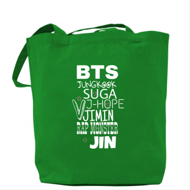

Сумка BTS names of participants Зеленый