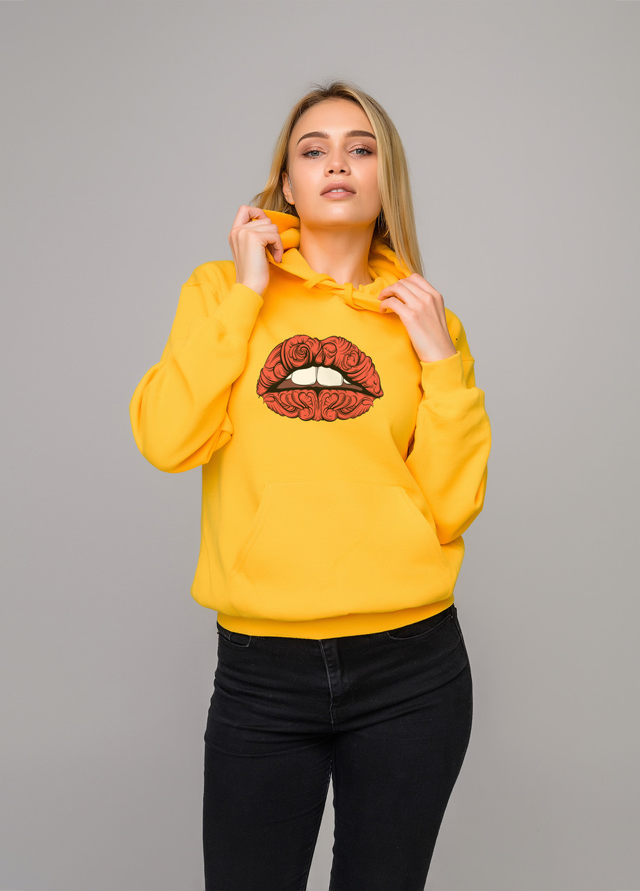 

Толстовка жёлтая LOYS Lips, Толстовка жёлтая LOYS Lips S