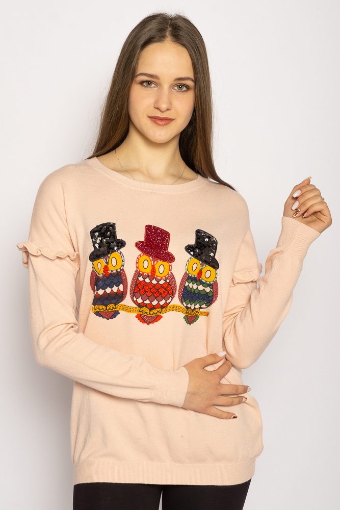 

Свитер женский с принтом Time of Style 118P224 L/XL Персиковый