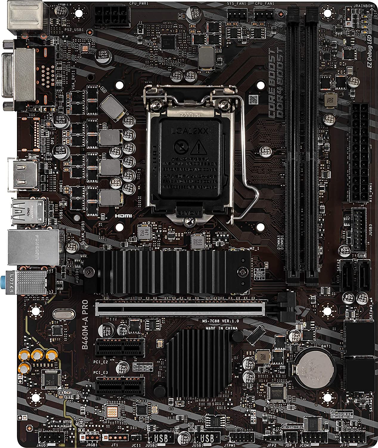 

Материнcкая плата MSI B460M-A_PRO s1200 B460 2xDDR4 M.2 HDMI-DVI mATX (JN63B460M-A_PRO)