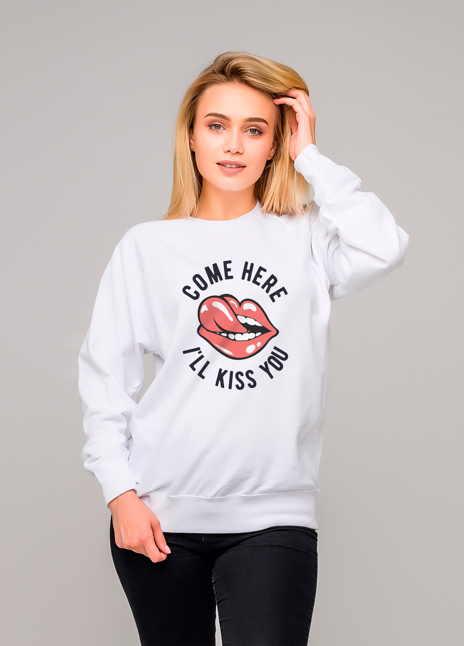 

Свитшот белый LOYS kiss you, Свитшот белый LOYS kiss you S