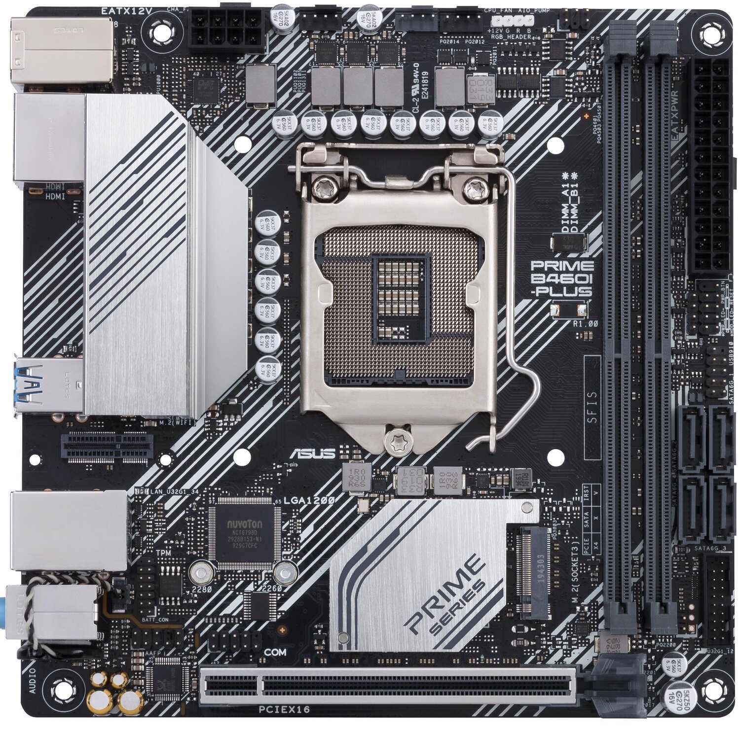 

Материнcкая плата ASUS PRIME_B460I-PLUS s1200 B460 2xDDR4 M.2 HDMI-DP mITX (JN63PRIME_B460I-PLUS)