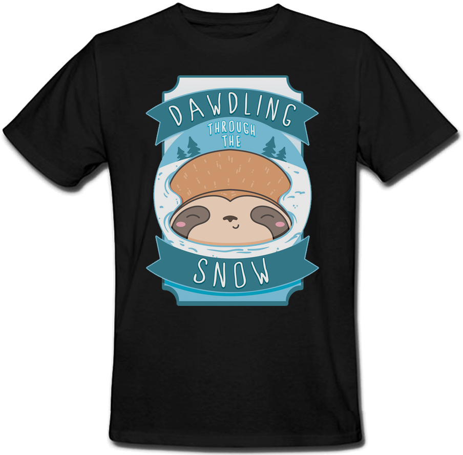

Футболка Fat Cat Sleepy Sloth Dawdling Through The Snow (чёрная)  43874, Футболка Fat Cat Sleepy Sloth Dawdling Through The Snow (чёрная) S 43874