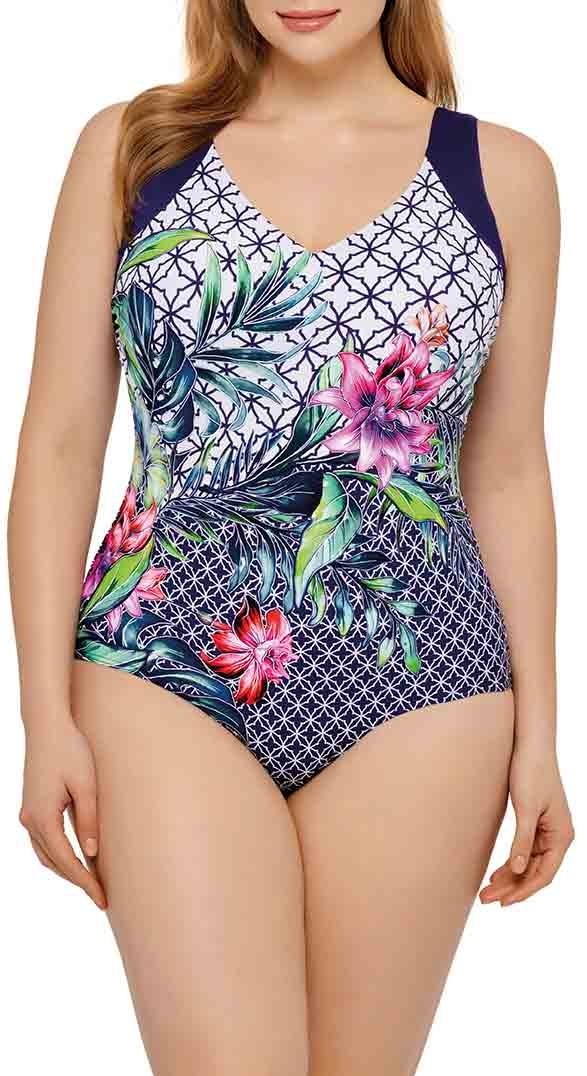 

Купальник слитный Marc & Аndre L2027-Р-401 46С бело-синий с малиновым