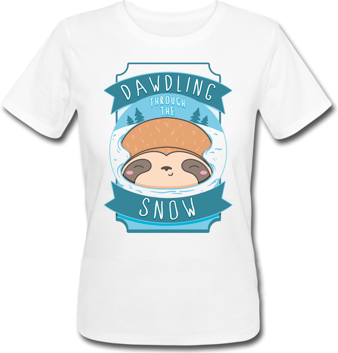 

Женская футболка Fat Cat Sleepy Sloth Dawdling Through The Snow (белая) XXL 41770