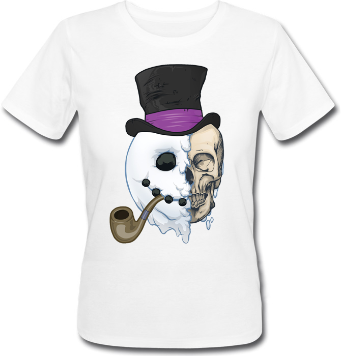 

Женская футболка Fat Cat Snowman Skull Christmas (белая) XXL 41735