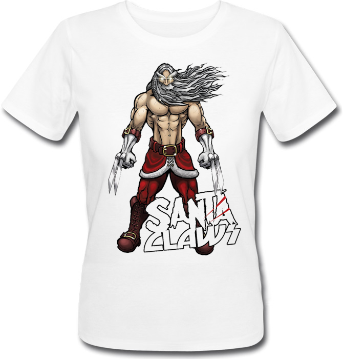 

Женская футболка Fat Cat Scary Santa Claws (белая) XXL 42155