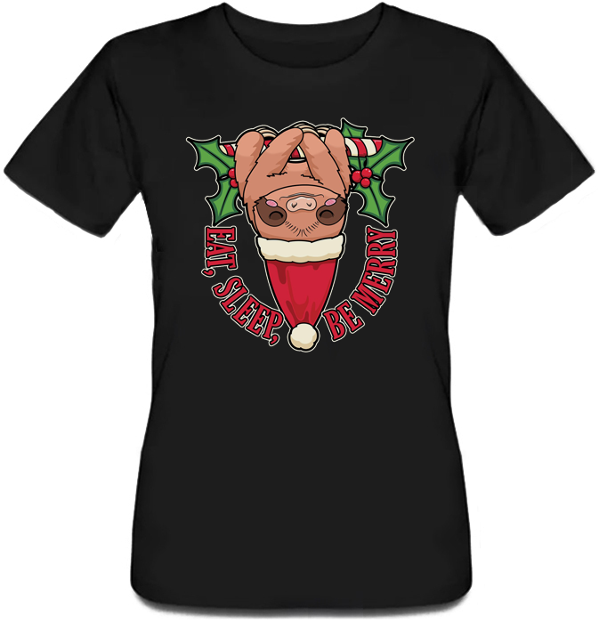 

Женская футболка Fat Cat Eat, Sleep, Be Merry (чёрная)  42808, Женская футболка Fat Cat Eat, Sleep, Be Merry (чёрная) S 42808