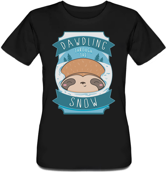 

Женская футболка Fat Cat Sleepy Sloth Dawdling Through The Snow (чёрная)  42731, Женская футболка Fat Cat Sleepy Sloth Dawdling Through The Snow (чёрная) S 42731