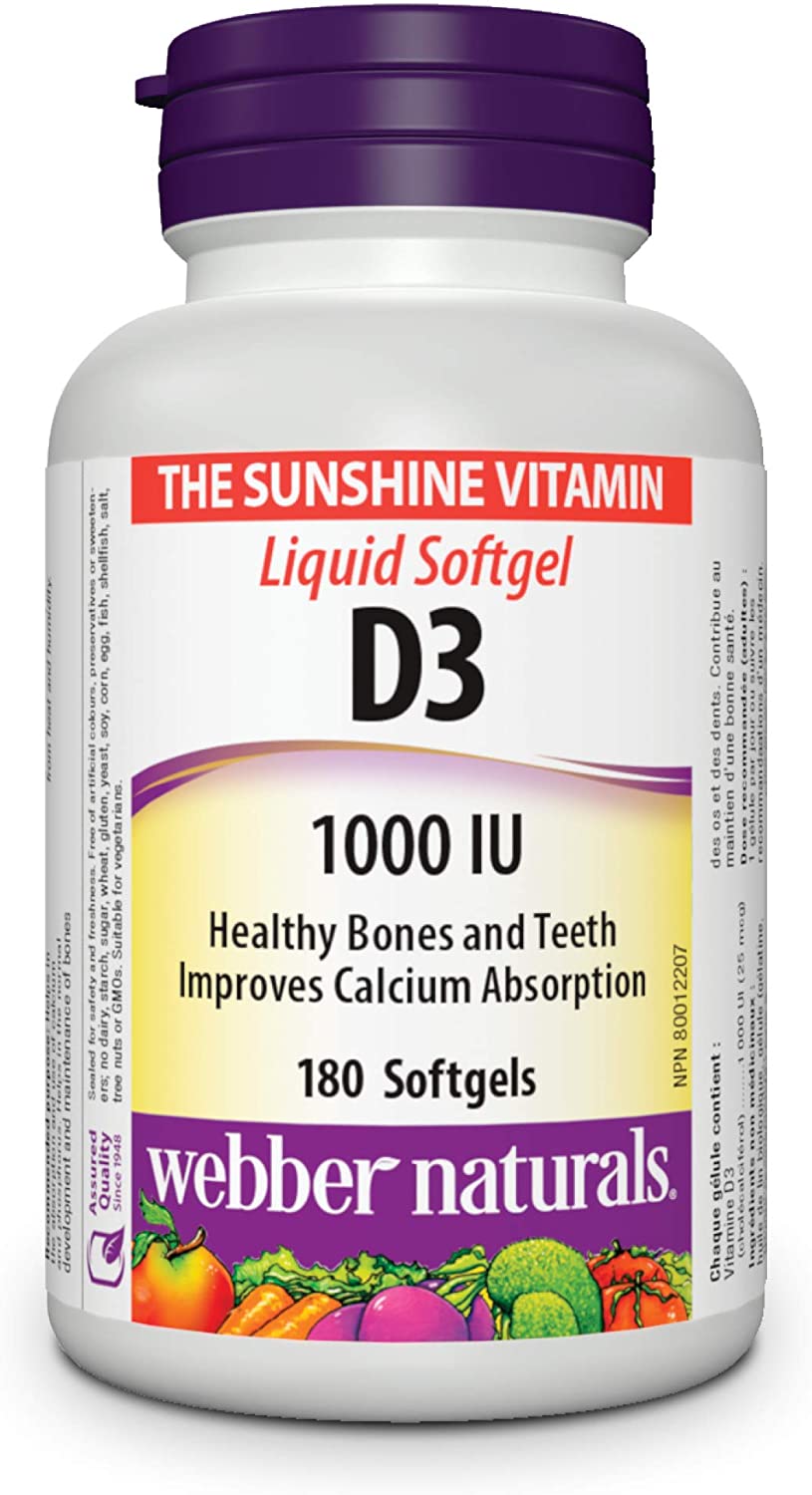 

Витамины Webber Naturals Vitamin D3 1000 IU 180 капсул (4384303468)