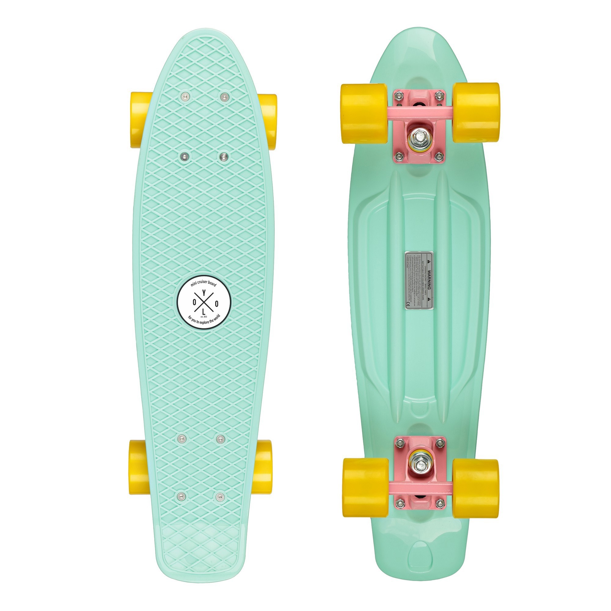 

Пенни борд(Скейт борд, круизер) YOLO 22” Mint/Yellow зборка в Украине