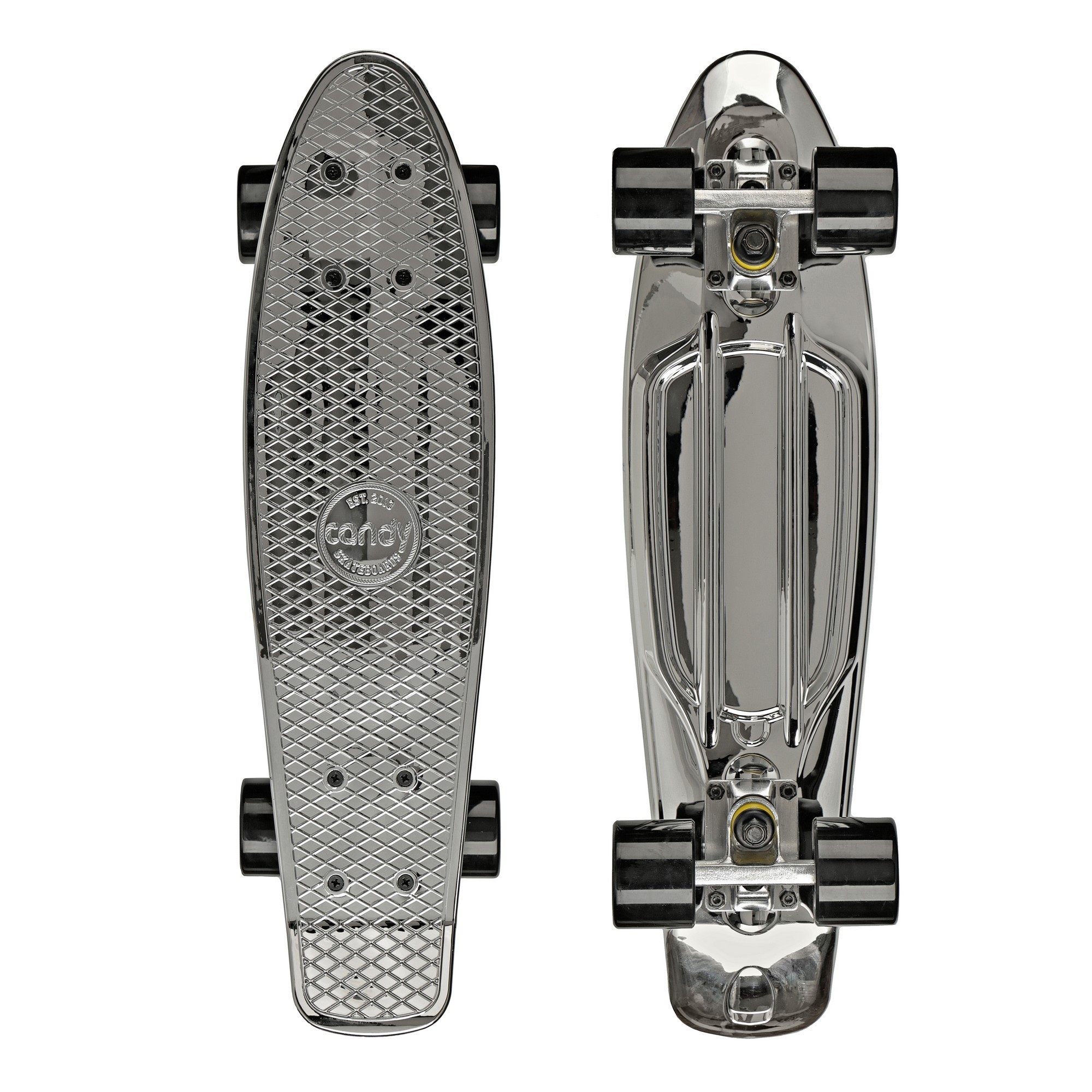 

Скейт круизер(пенни борд) Candy 22″ Silver Chrome сборка в Украине
