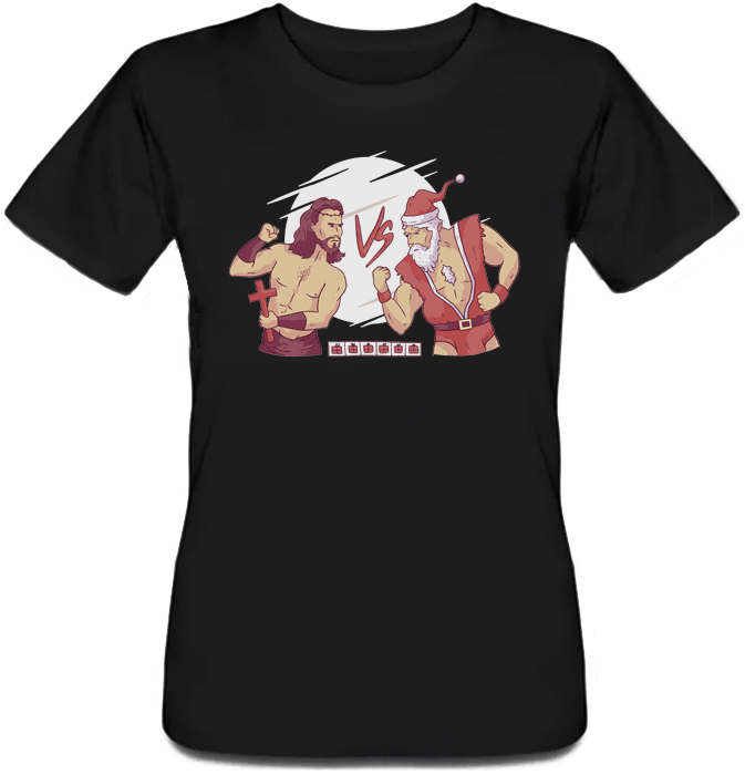 

Женская футболка Fat Cat Christmas Kombat (чёрная) XXL 41609