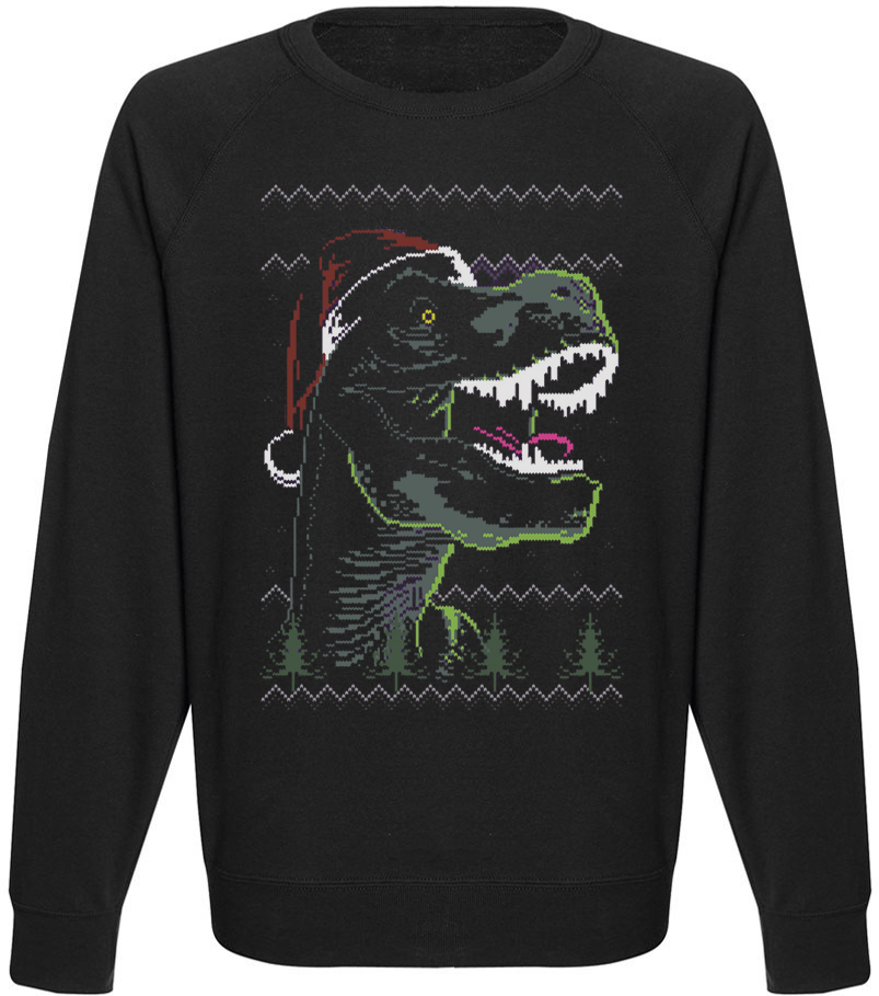 

Мужской свитшот Fat Cat Funky Christmas Dinosaur (чёрный)  40385, Мужской свитшот Fat Cat Funky Christmas Dinosaur (чёрный) S 40385