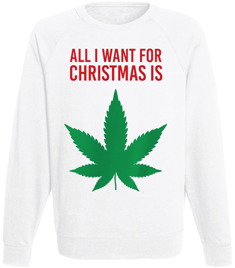 

Мужской свитшот Fat Cat All I Want For Christmas Is Weed (белый)  40984, Мужской свитшот Fat Cat All I Want For Christmas Is Weed (белый) M 40984