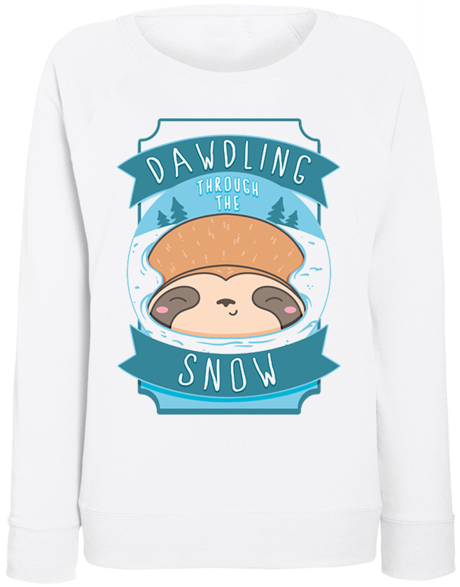 

Женский свитшот Fat Cat Sleepy Sloth Dawdling Through The Snow (белый) XXL 39663