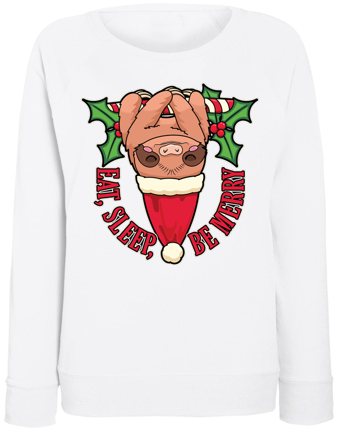 

Женский свитшот Fat Cat Eat, Sleep, Be Merry (белый) XXL 40695