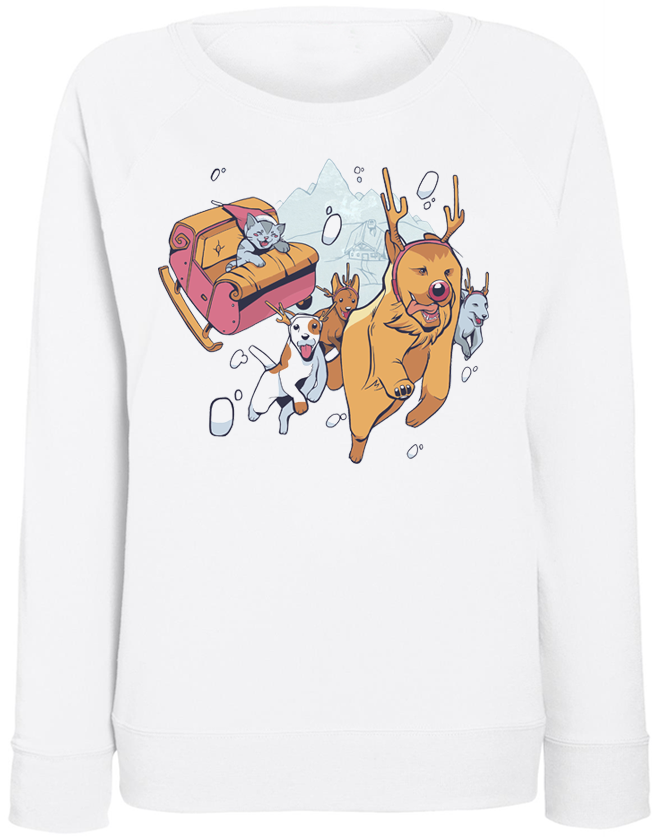 

Женский свитшот Fat Cat Christmas Animals (белый) XXL 41450