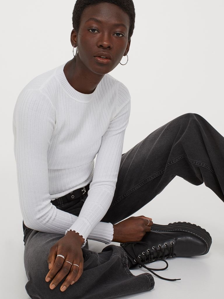 

Лонгслив H&M 948564b16 XS Белый