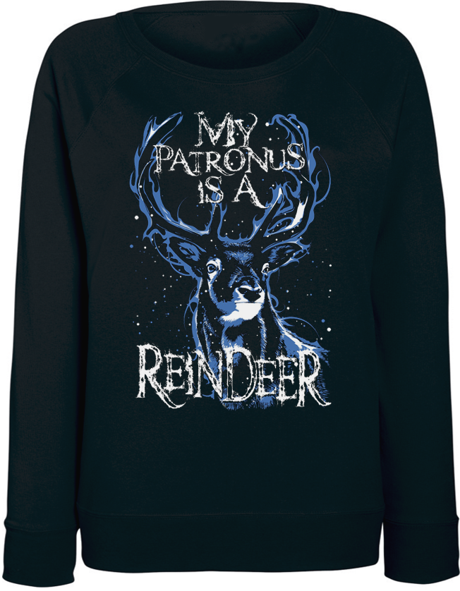 

Женский свитшот Fat Cat My Patronus Is A Reindeer (чёрный)  44705, Женский свитшот Fat Cat My Patronus Is A Reindeer (чёрный) S 44705