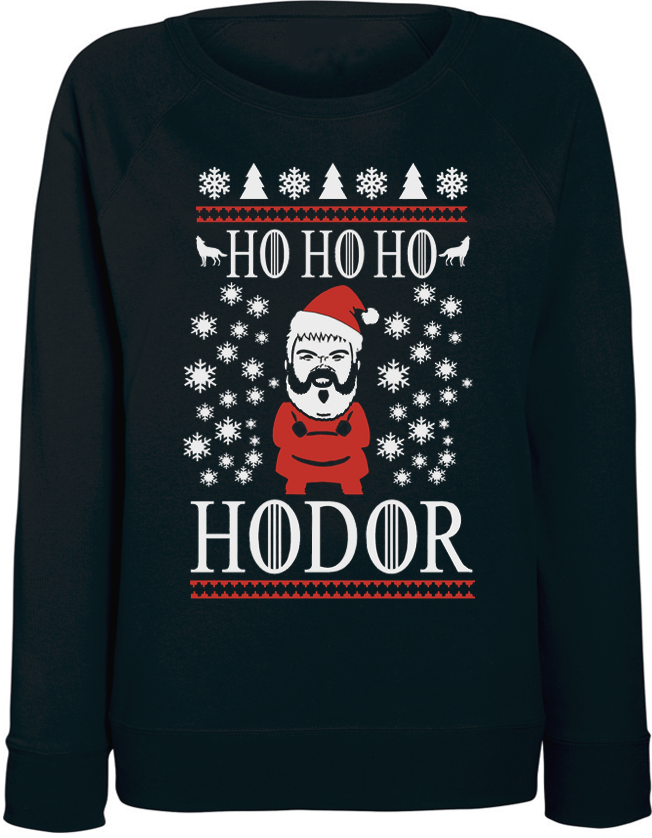 

Женский свитшот Fat Cat Game Of Thrones - Ho Ho Ho Hodor (чёрный) XXL 44397