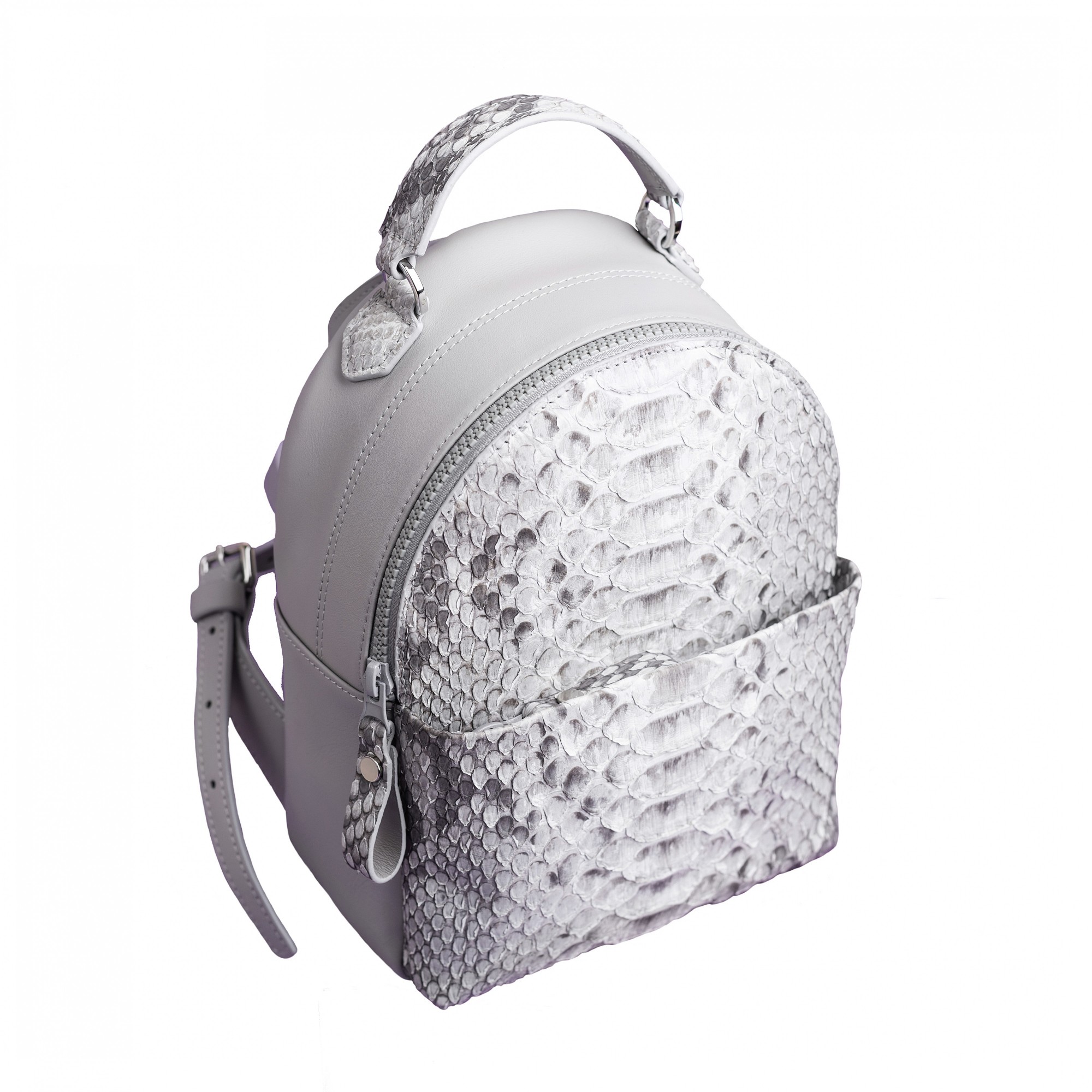 

Рюкзак женский Bernard bags 0505-1 с кожей питона 25x19x10 см Серый