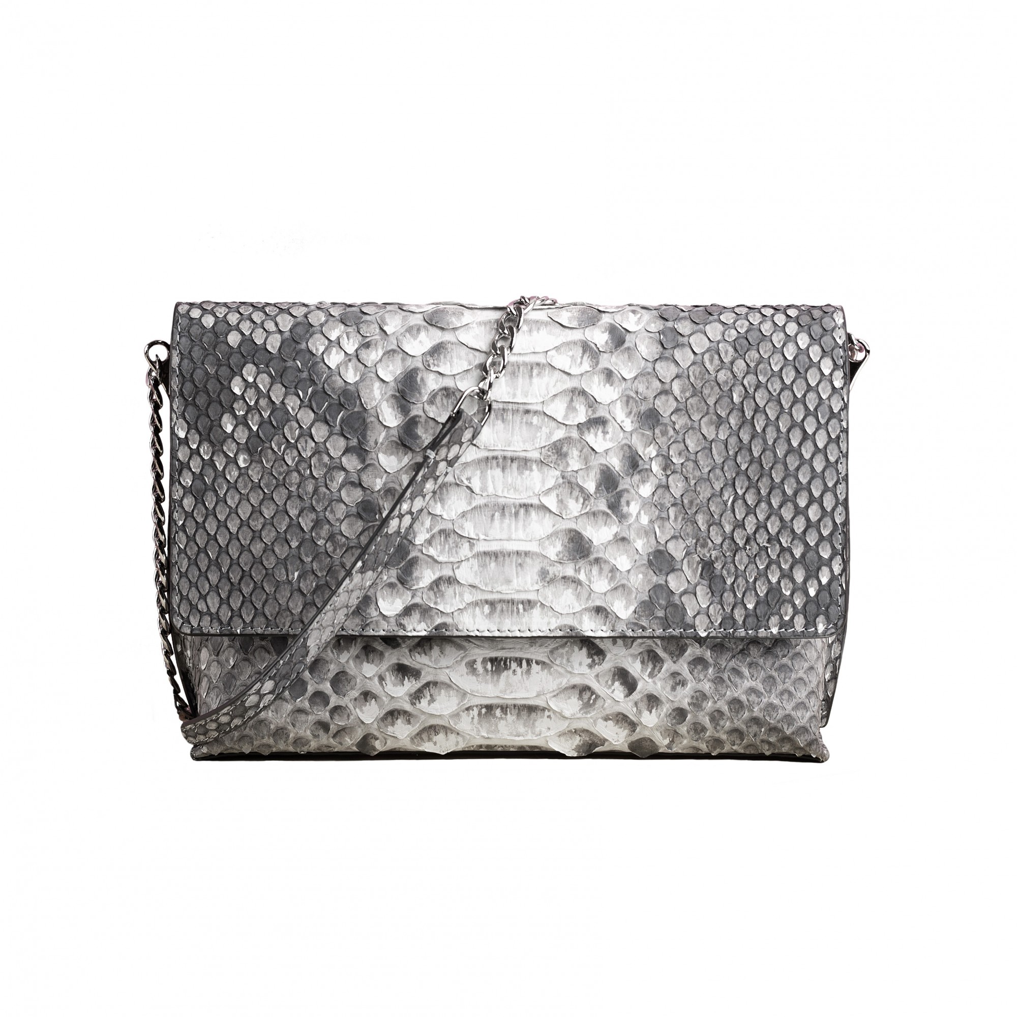 

Женская сумка Bernard bags 0920-1 из кожи питона 25x17x7 см Серая