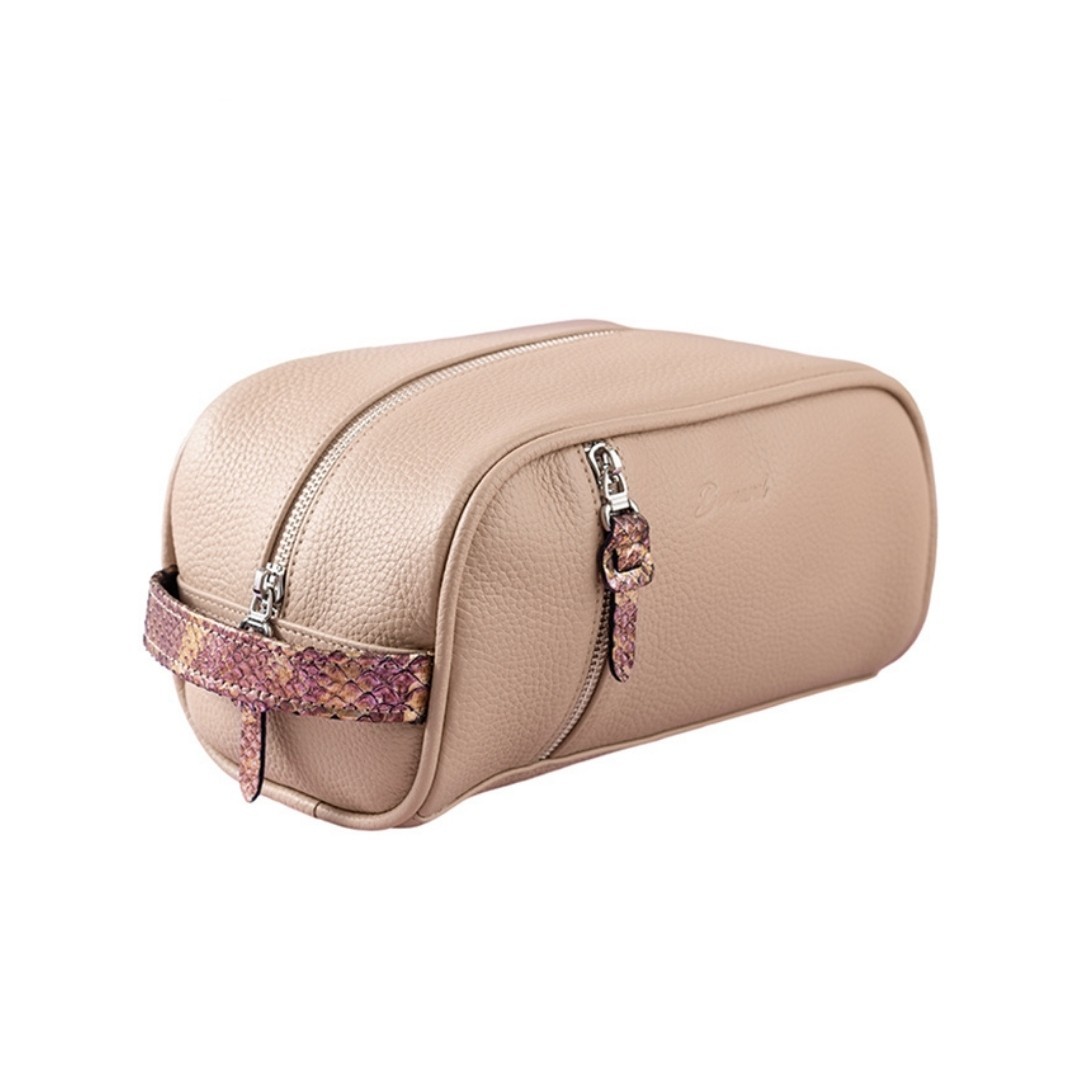 

Косметичка женская Bernard bags 8808-1 с кожей питона 24x14x10 см Бежевая