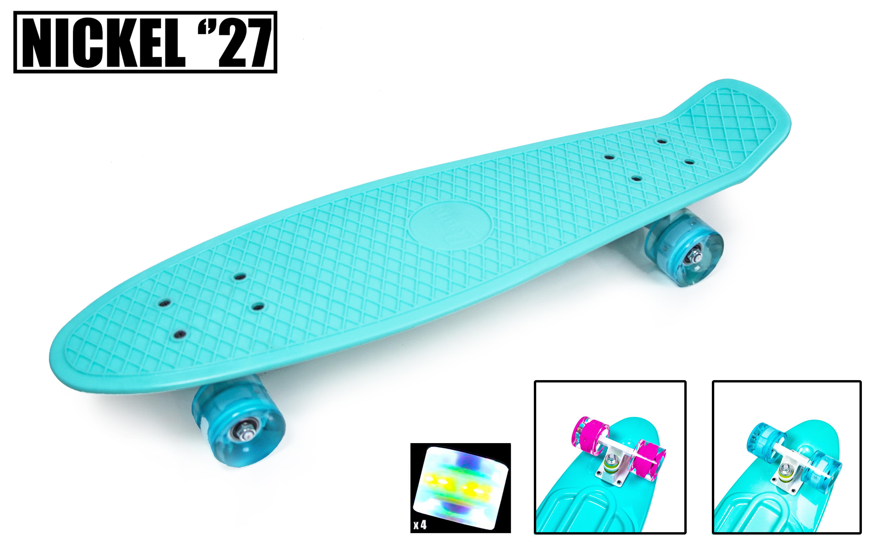 

Пенни Борд Penny Board Nickel 27" "Бирюзовый" Светящиеся колеса