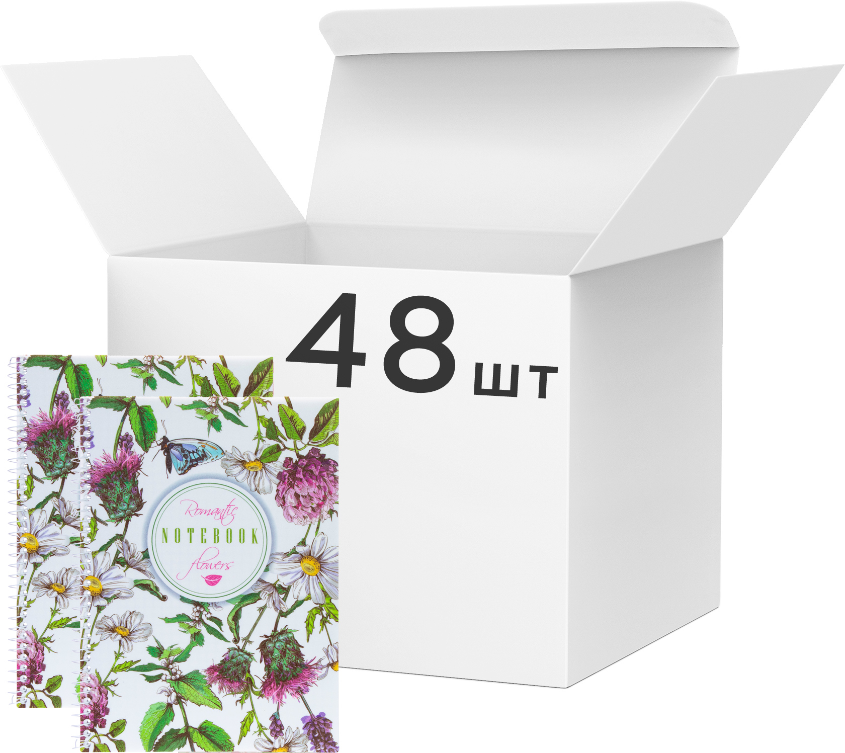 

Набор блокнотов Economix Spring Mood: Red Flowers А5 в клетку 80 листов 48 шт (E21952-03)