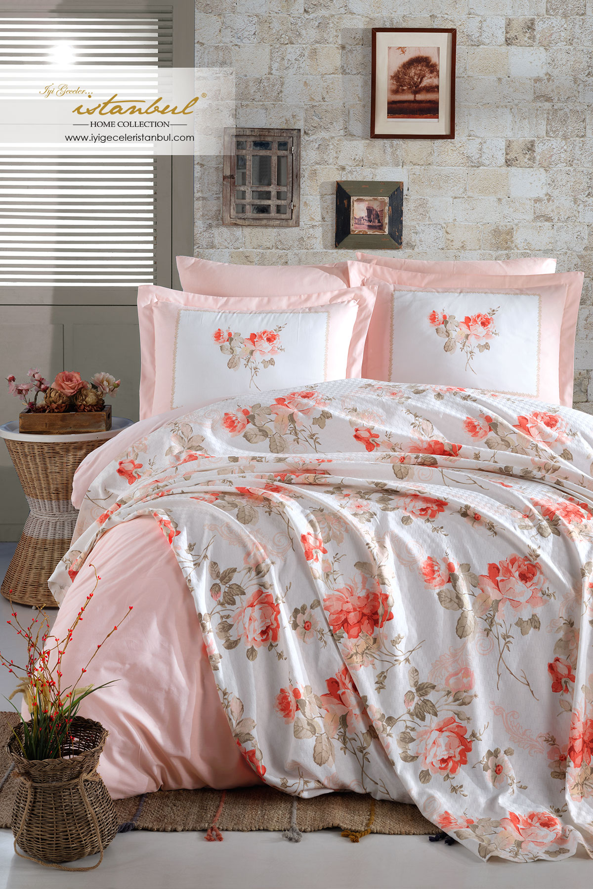 

Постільна білизна Istanbul 220×240 Jardin parfum з дифузором і пледом, Kirmizi Istanbul k-ist jd2