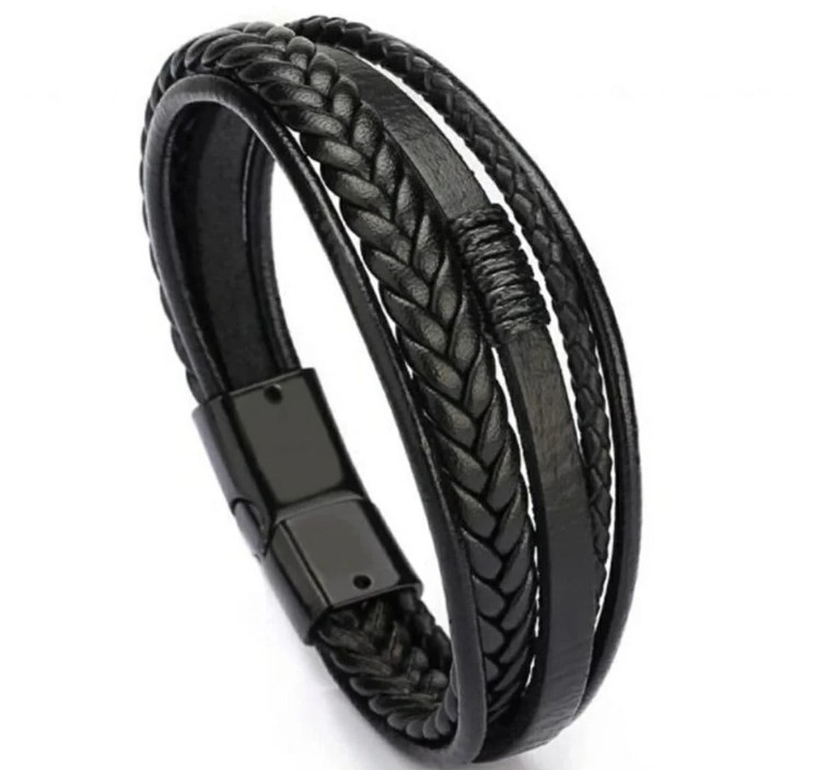 

Браслет кожаный мужской Zig Jewelry черный