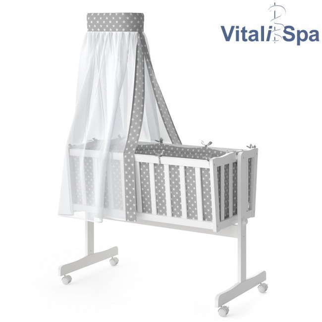 

Кроватка люлька Vitalispa Noah, дерево, белая