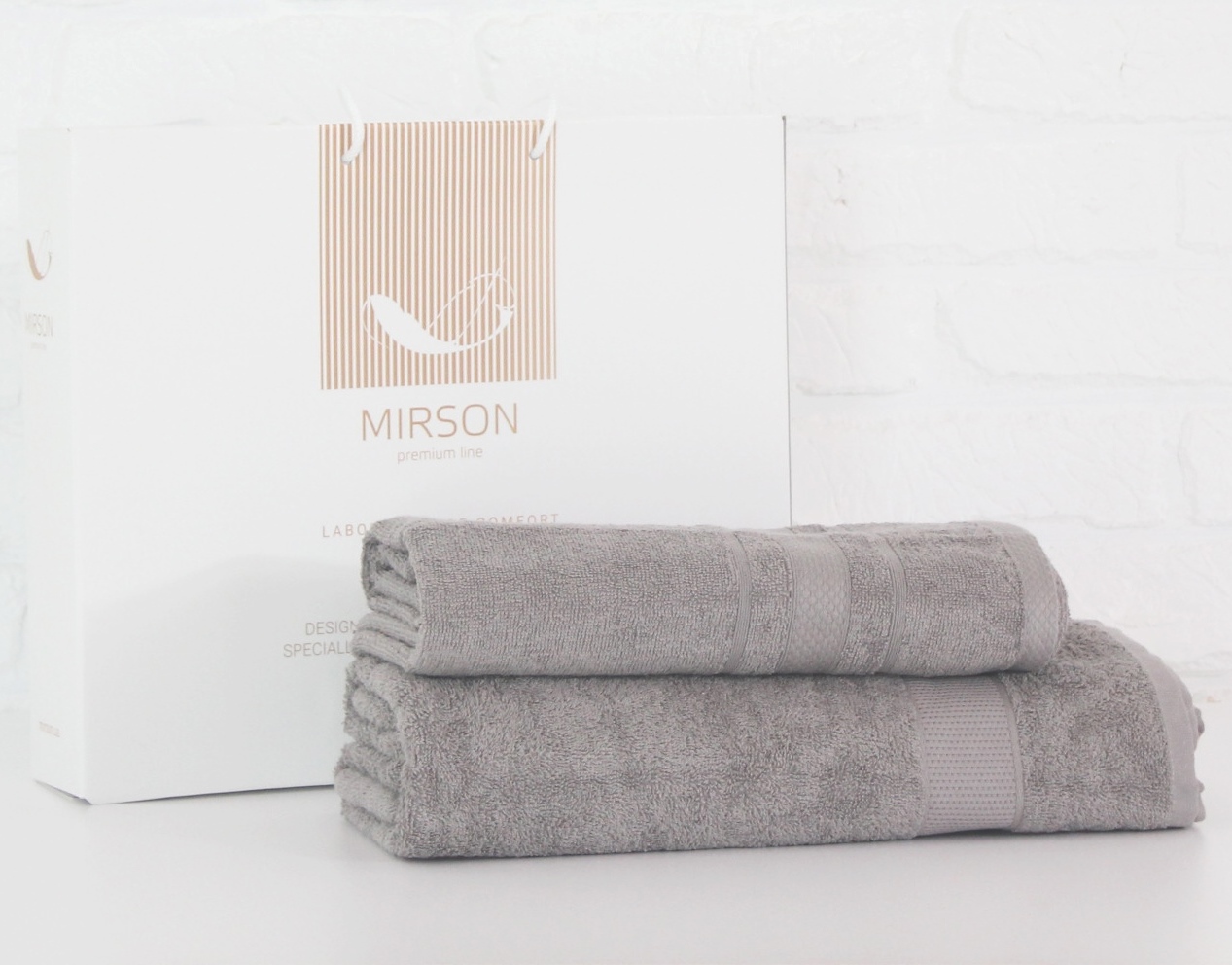 

Набор банных полотенец MirSon №5082 Elite SoftNess Smoky 50х90, 70х140