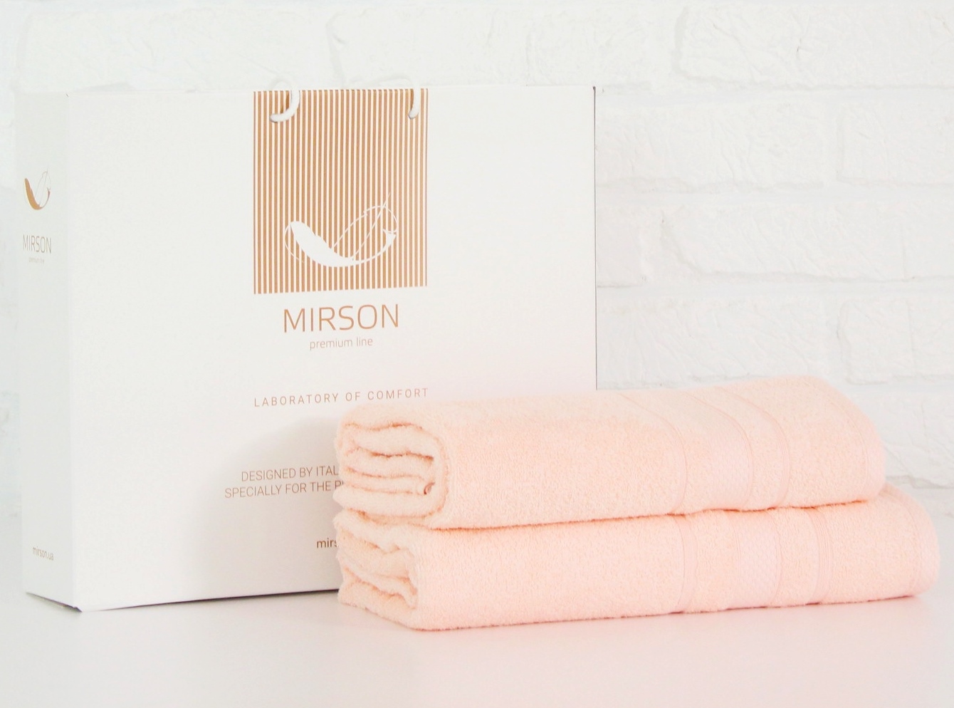 

Набор банных полотенец MirSon №5080 Elite SoftNess Peach 50х90, 70х140