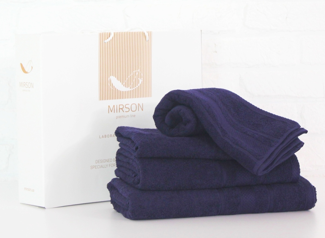 

Набор банных полотенец MirSon №5073 Elite SoftNess Darkblue 40х70, 50х90, 70х140, 100х150