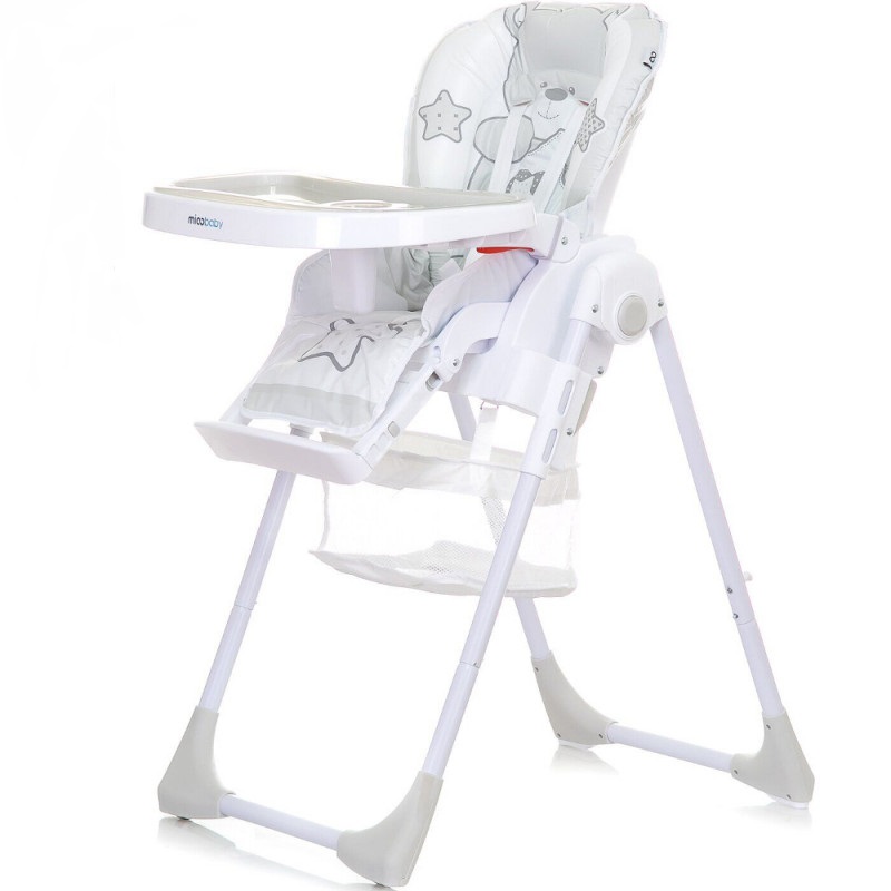 

Стульчик для кормления Mioobaby Teddy White с колесами и корзиной + 6 позиций высоты
